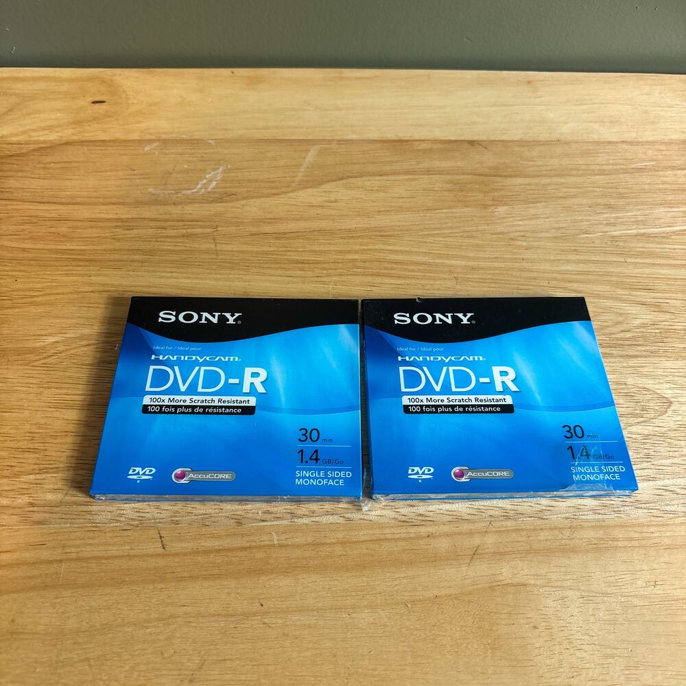 Sony Handycam DVD-R Recordable Discs 30 Min 1.4 GB AccuCore - 2 Pack